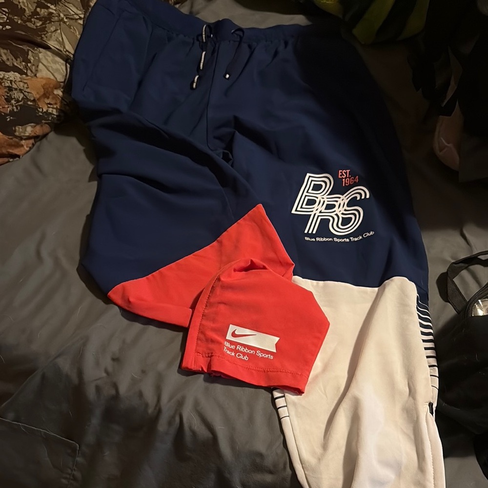 Nike Blue and Red Sweatpants Comfortable Joggers